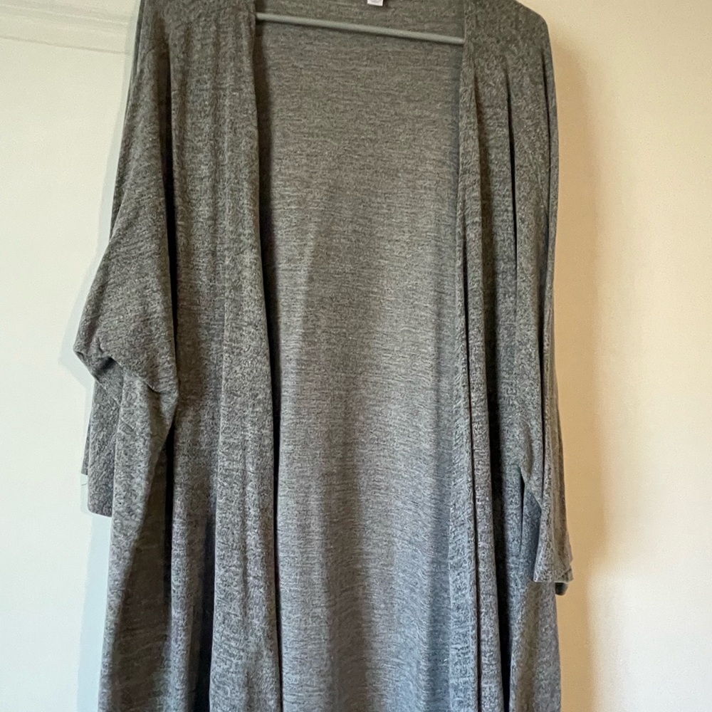 LuLaRoe Gray Lindsay Kimono Open Front Cardigan
